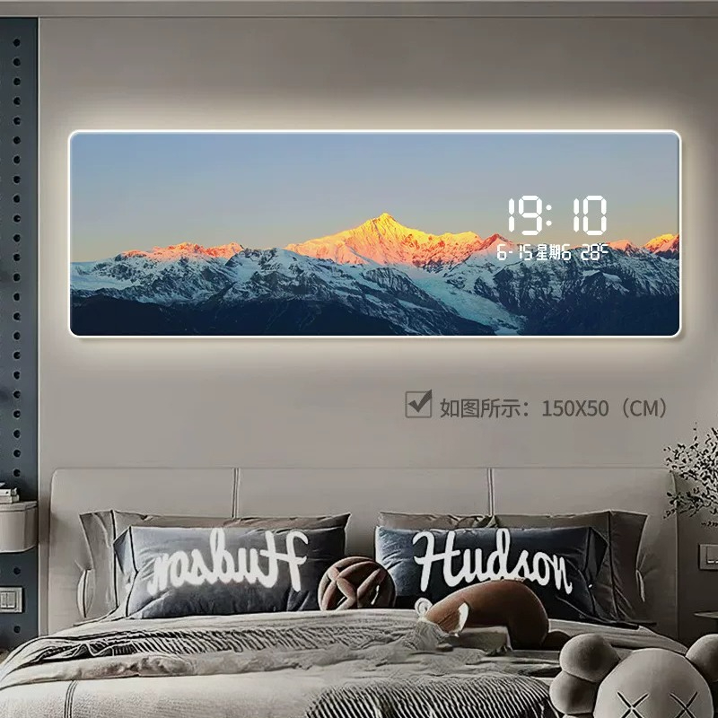 Lighting Home Decor Wall Clocks - Tarihli Şık Saatler Işıklı Oturma Odası