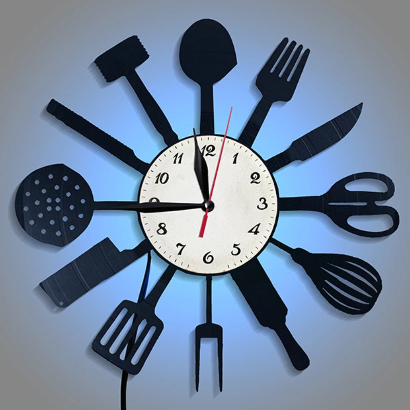 Lighting Home Decor Wall Clocks - Mutfak Dekoratif Sofra Vinil Kayıt duvar