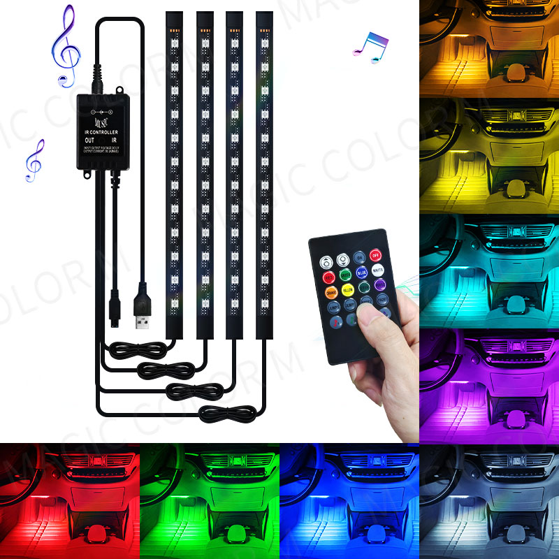 Lighting Bolt Decor - 48/72 Led araba ayak ortam ışığı
