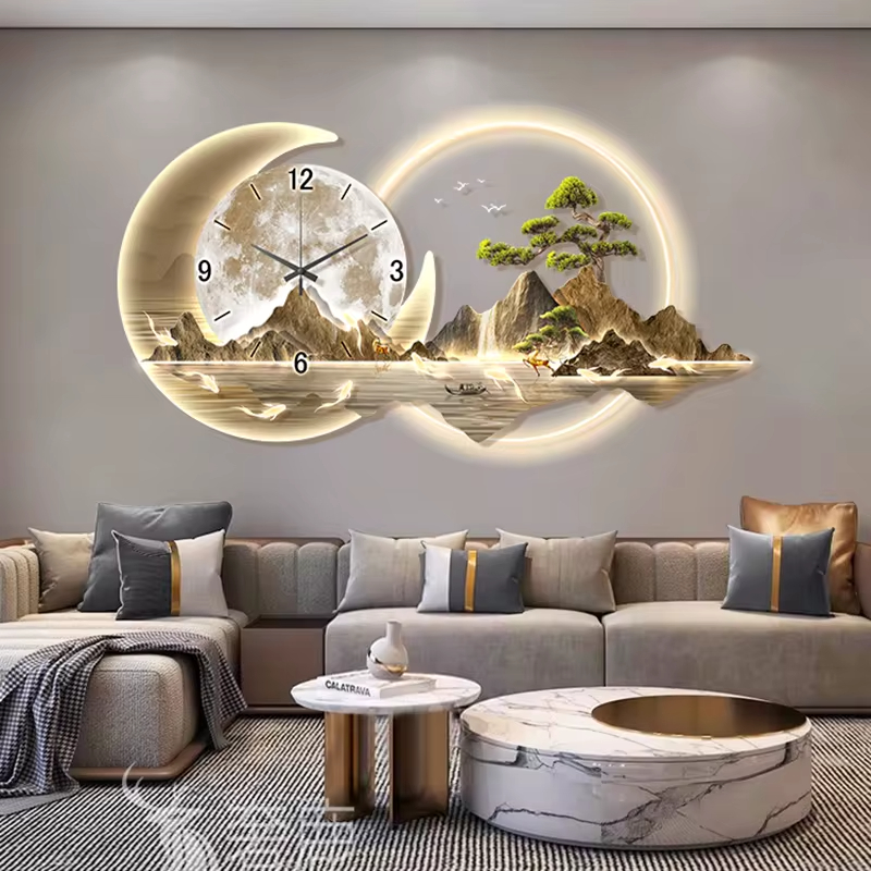 Lighting Home Decor Wall Clocks - Moda lüks saat duvar çin tarzı