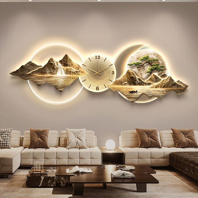 Lighting Home Decor Wall Clocks - Oturma Odası Duvar Saatleri Sanat Duvar