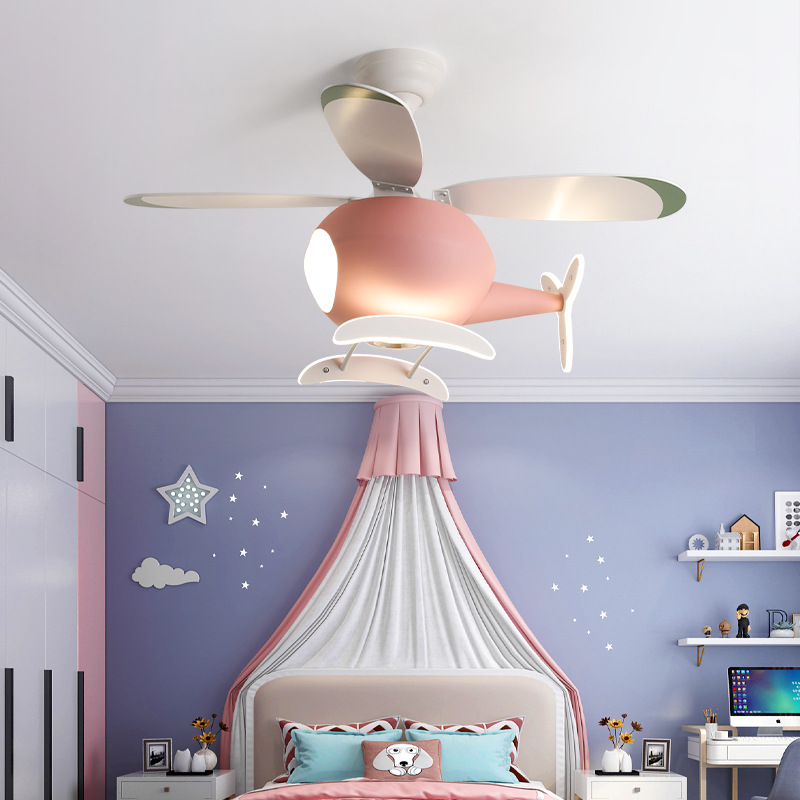 Decor Lighting Fans - Modern Yaratıcı Karikatür Uçak Fan Işık