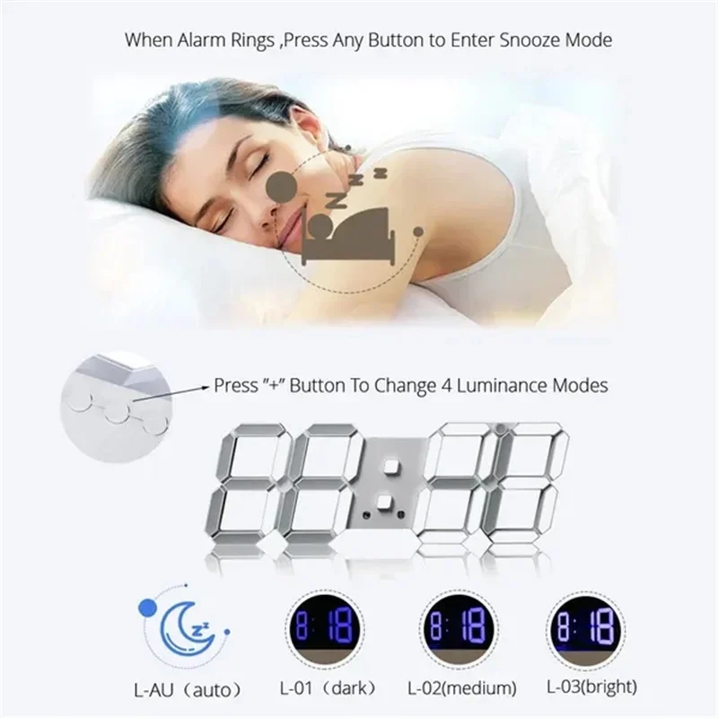 Dekorasyon yatak odası için 3D - Lighting Home Decor Wall Clocks incelemesi ve fiyatı