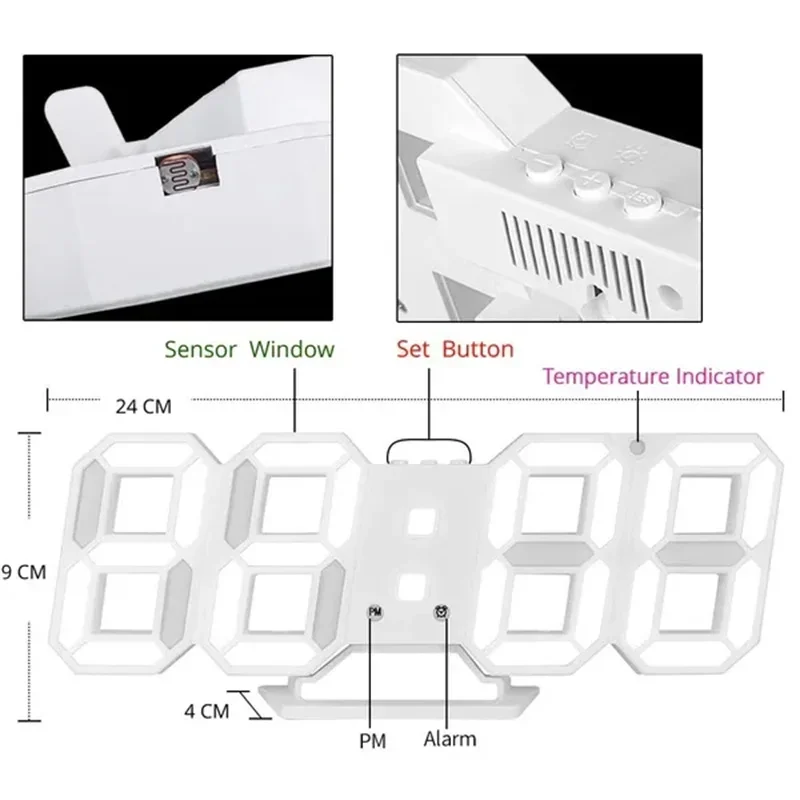 Dekorasyon yatak odası için 3D - Lighting Home Decor Wall Clocks incelemesi ve fiyatı