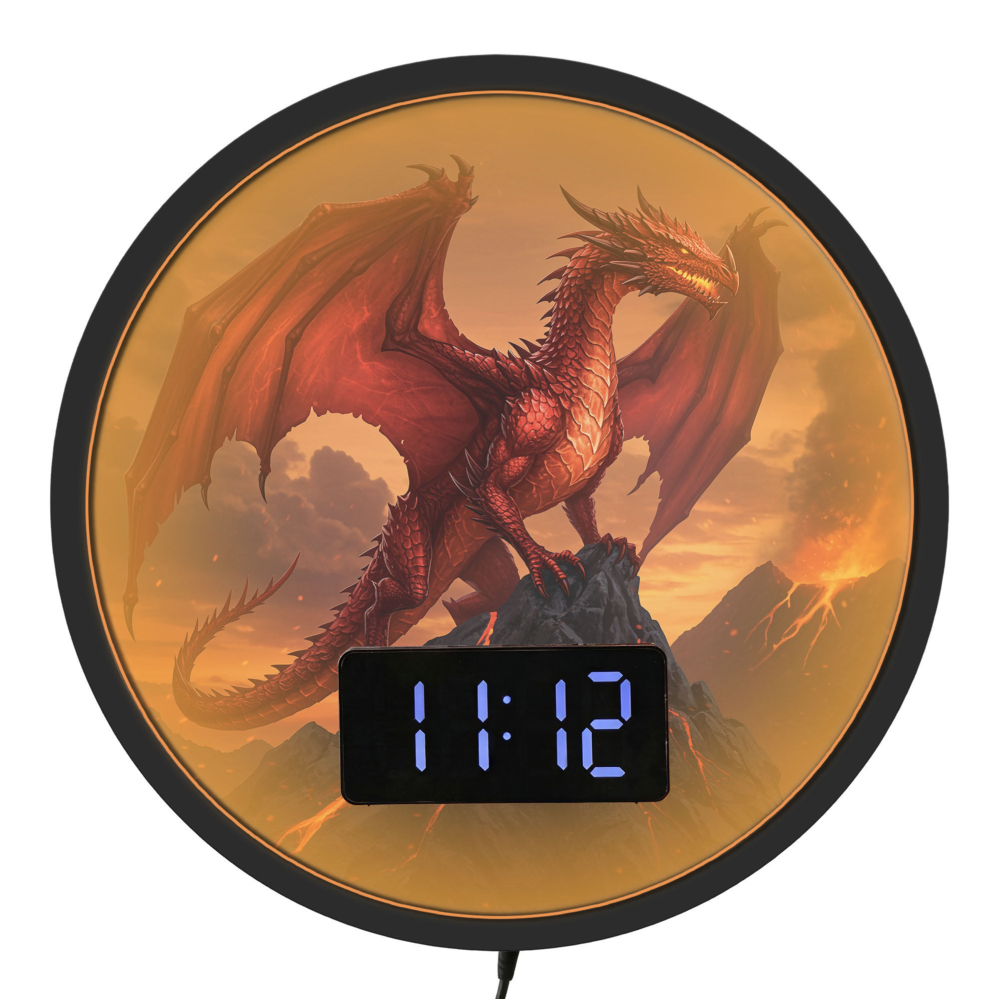Kırmızı Ateş Ejderhası Temalı, - Lighting Home Decor Wall Clocks incelemesi ve fiyatı