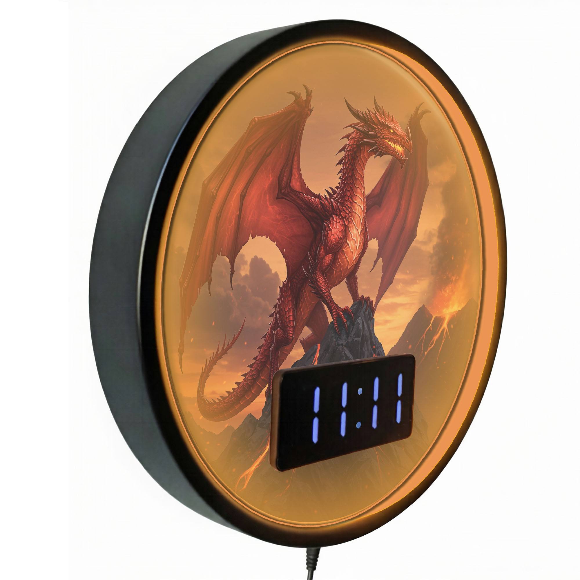 Kırmızı Ateş Ejderhası Temalı, - Lighting Home Decor Wall Clocks incelemesi ve fiyatı