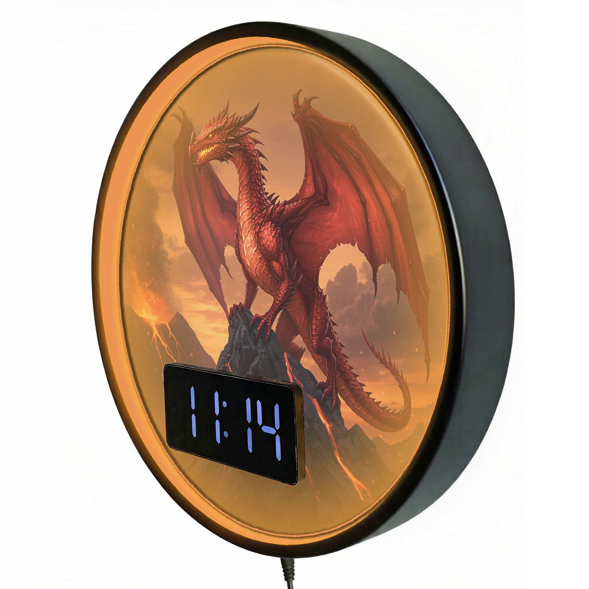 Kırmızı Ateş Ejderhası Temalı, - Lighting Home Decor Wall Clocks incelemesi ve fiyatı