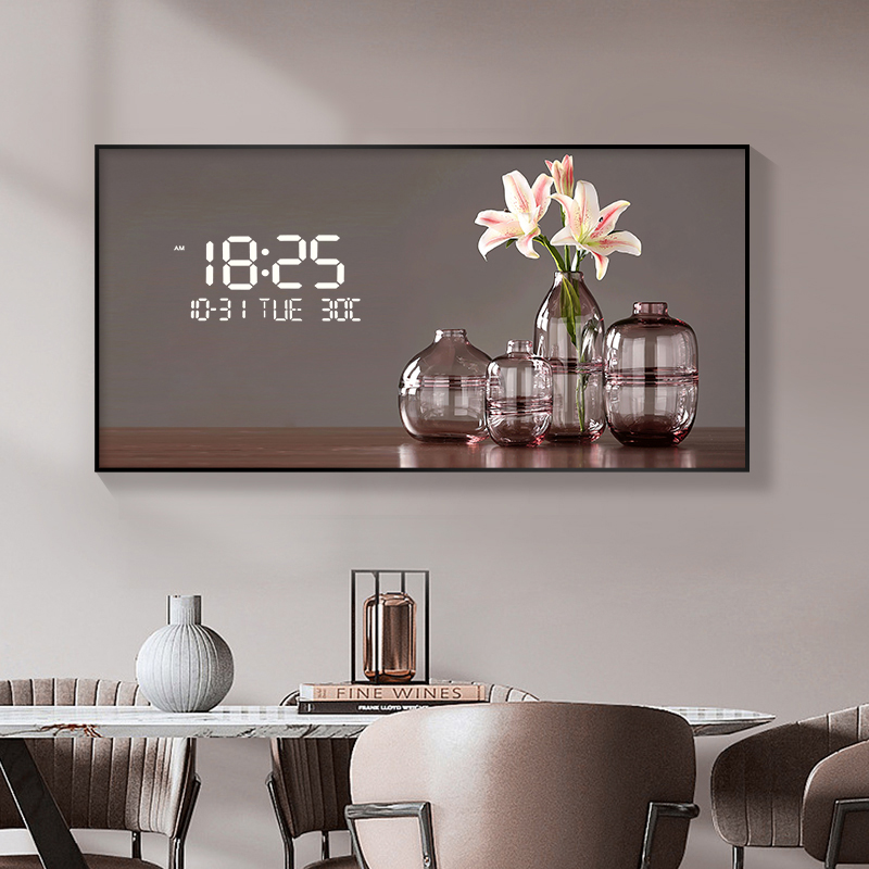 Büyük boy çiçek desen dijital  - Lighting Home Decor Wall Clocks incelemesi ve fiyatı