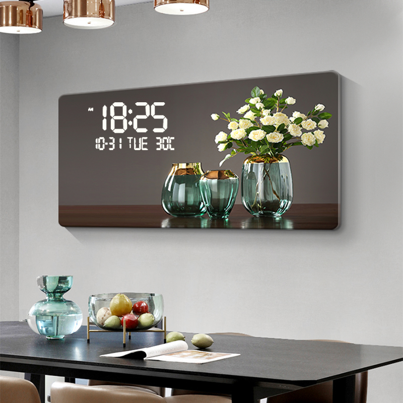 Büyük boy çiçek desen dijital  - Lighting Home Decor Wall Clocks incelemesi ve fiyatı
