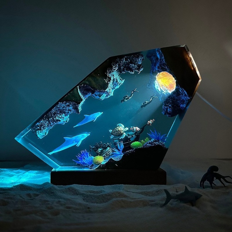 Yunus ve Kaplumbağa Reçine Gec - Lighting World Decor incelemesi ve fiyatı