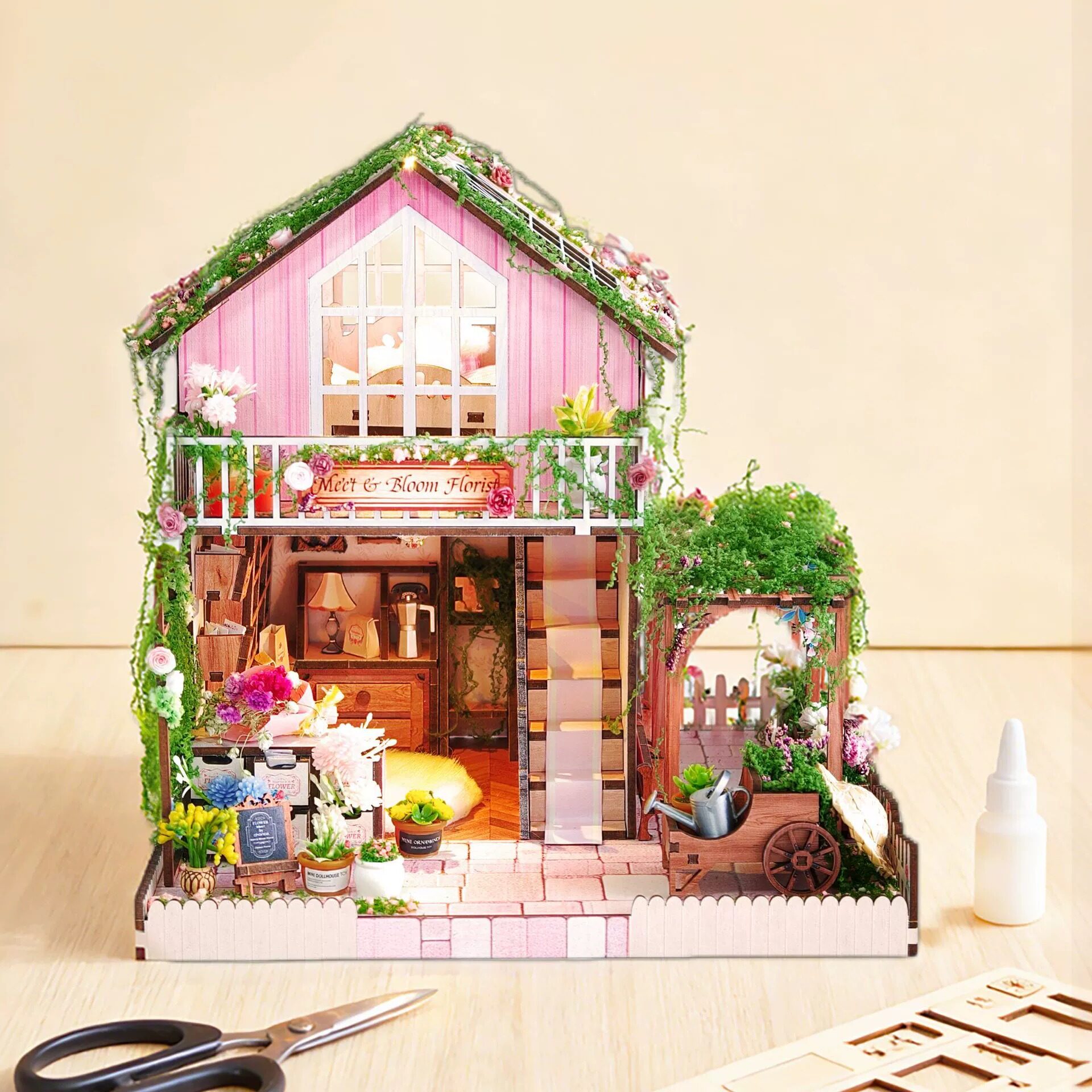 DIY Ahşap Çiçek Mağazası Kulüb - Lighting Decor Store incelemesi ve fiyatı