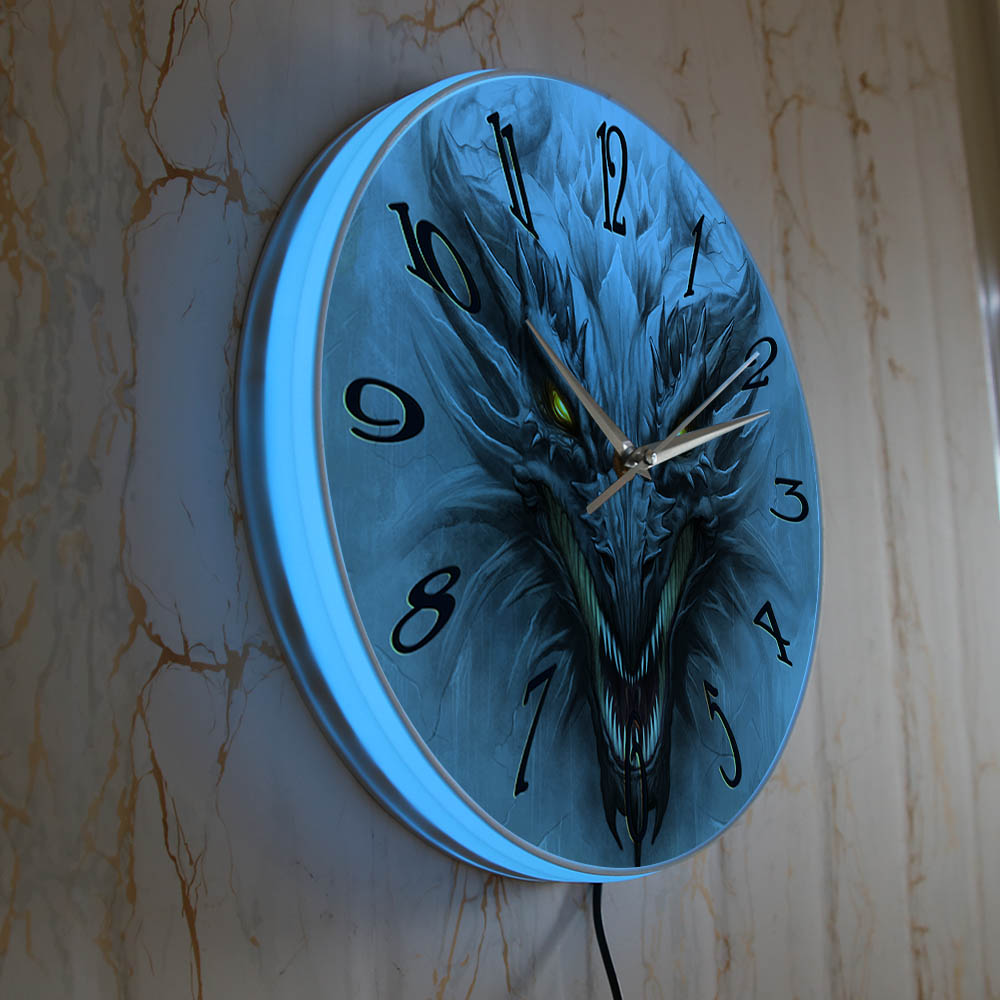 Gotik Kötü Ejderha Kafası Aydı - Lighting Home Decor Wall Clocks incelemesi ve fiyatı